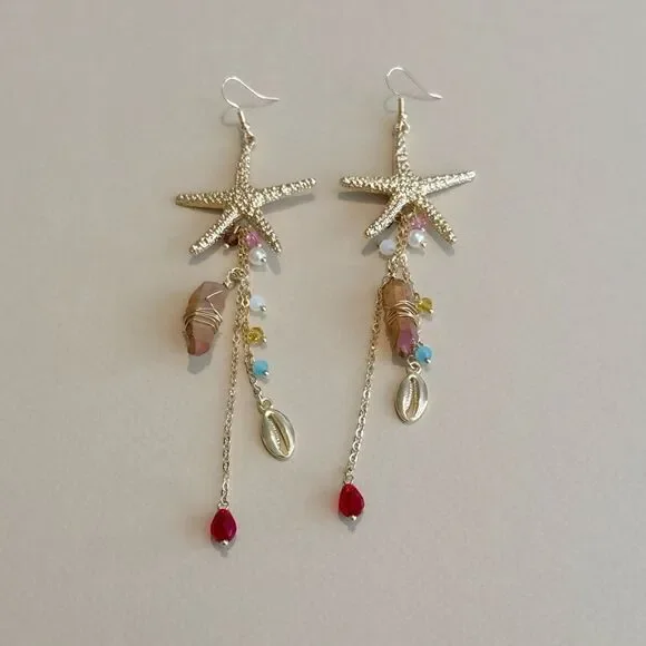 Starfish Dangle Earrings N1307 - Picture 3 of 5